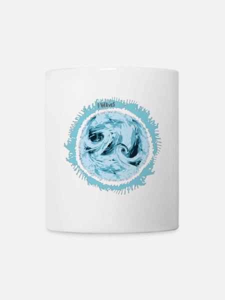 Stürmischer Wasserwirbel Design - Tasse - Weiß