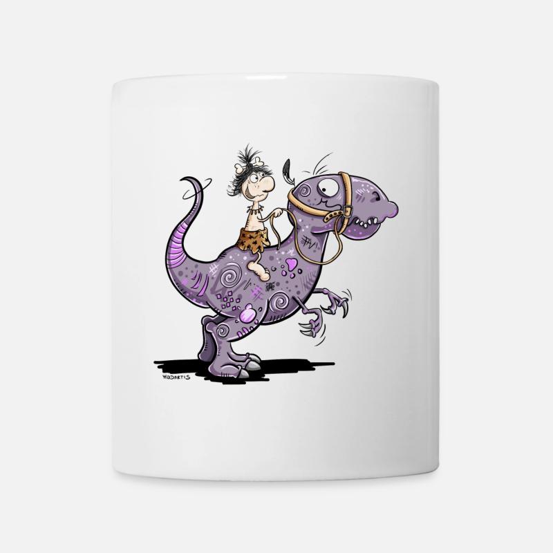 Dinoreiter I Dinosaurier Reiter I Dino - Tasse - Weiß