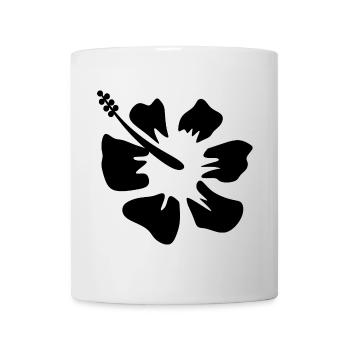 Blume schwarz Blumen shwarz Blüte Hibiskus schwarz - Tasse - Weiß - Vorne