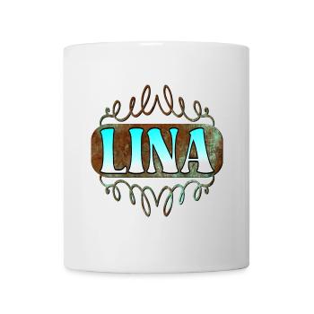 Namensgeschenke für Tochter LINA - VORNAME MÄDCHEN - Tasse - Weiß - Vorne