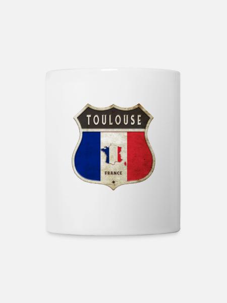 Toulouse France Armoiries Drapeaux Design - Mug blanc - blanc