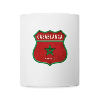 Casablanca Marokko Wappen Flaggen Design - Tasse - Weiß - Vorne