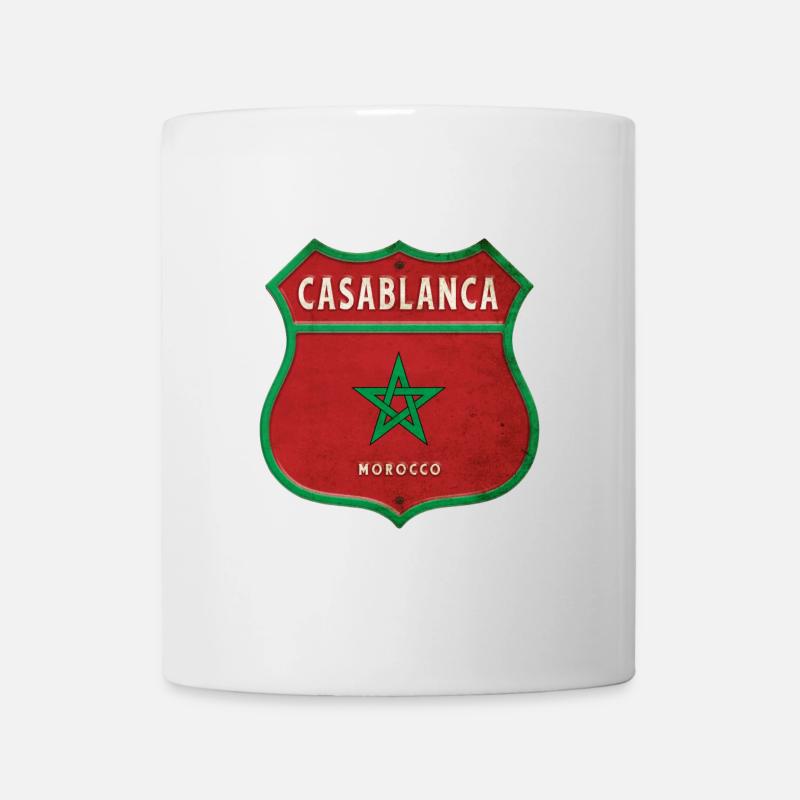 Casablanca Maroc Armoiries Drapeaux Design - Mug blanc - blanc