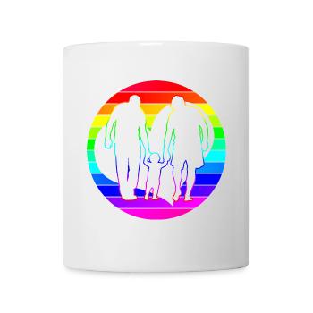 Regenbogen Herz Papa & Papa Opa & Opa - Tasse - Weiß - Vorne