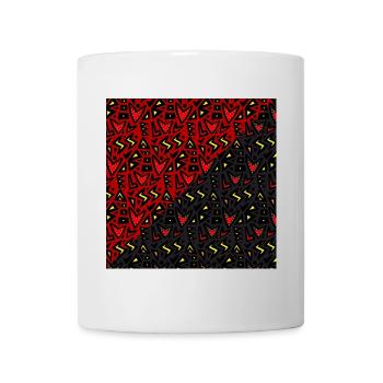 Cœur tribal rouge et noir - Mug blanc - blanc - Devant
