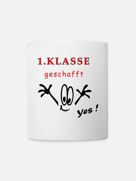 1.Klasse, Schule, yes - Tasse - Weiß