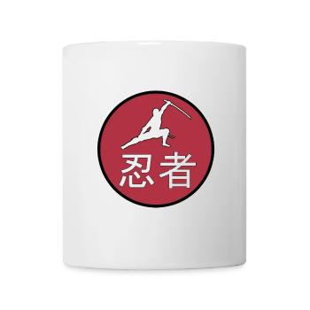 Ninja Japan Kanji Schrift Flagge Sonne Geschenk - Tasse - Weiß - Vorne