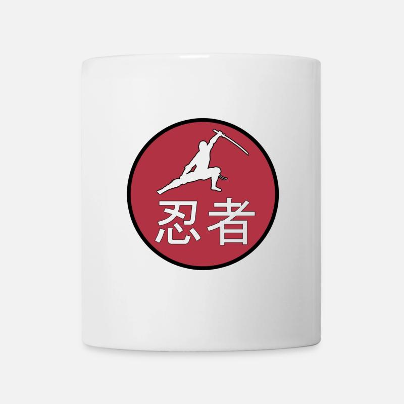 Ninja Japan Kanji Font Flag Sun Gift - Mug - white