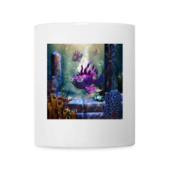 Cute fantasy fish in the deep ocean - Mug - white - Front