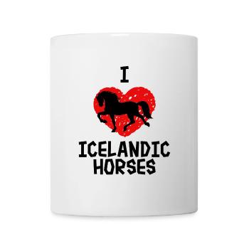 Ich Liebe Pferde Herz Statement Islandpferde - Tasse - Weiß - Vorne