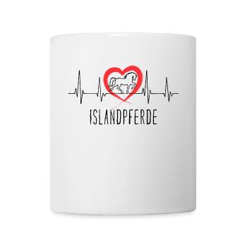 Herz Pferde Pferdeliebe Islandpferde Statement - Tasse - Weiß - Vorne