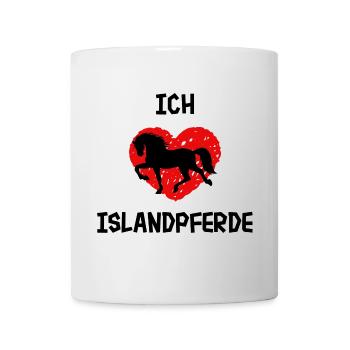 Ich Liebe Pferde Islandpferde Herz Statement - Tasse - Weiß - Vorne