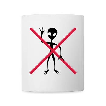 Verboten Schild außerirdischer Besucher - Tasse - Weiß - Vorne