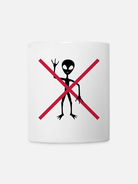 Verboten Schild außerirdischer Besucher - Tasse - Weiß