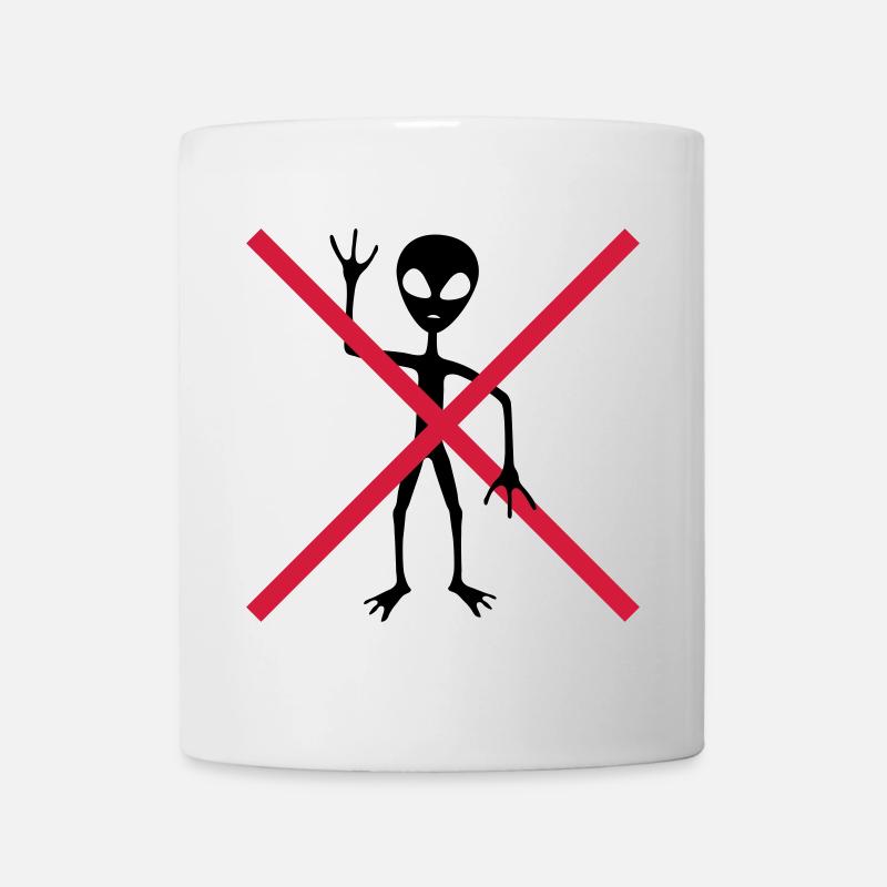 Verboten Schild außerirdischer Besucher - Tasse - Weiß
