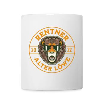 Rentner 2022 Löwe mit Sonnenbrille - Tasse - Weiß - Vorne
