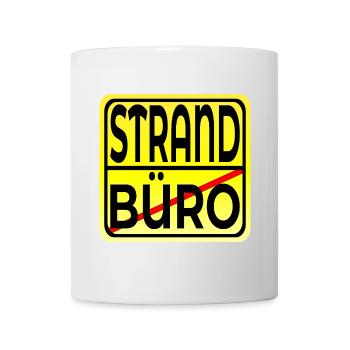 Büro Strand - URLAUB SOMMERFERIEN - Tasse - Weiß - Vorne
