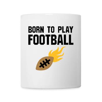 Né pour jouer au football (Football mit Flammen) - Mug blanc - blanc - Devant