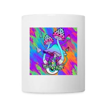 Zauberpilze bunt Psychedelische Pilz Kunst - Tasse - Weiß - Vorne