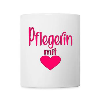 Pflegerin - Herz Symbol - Pflegefachfrau - DANKE - Tasse - Weiß - Vorne