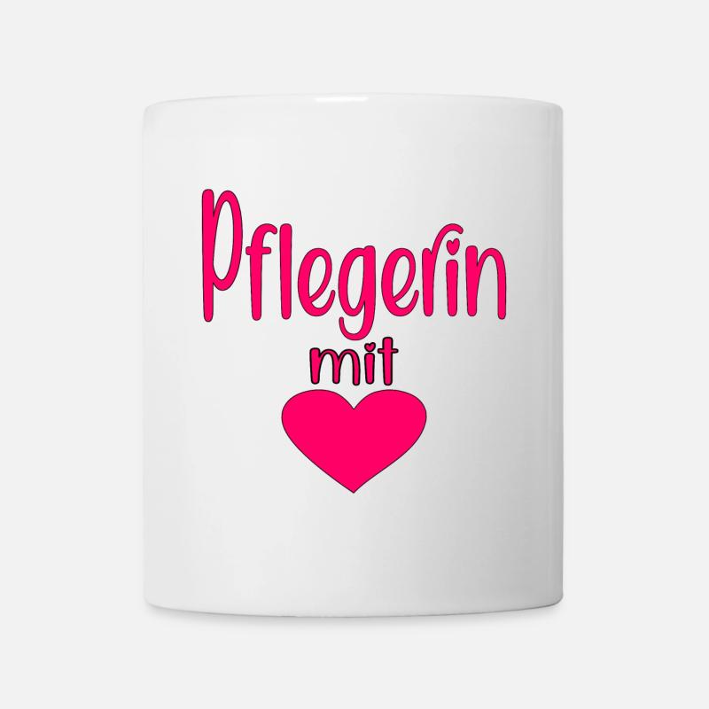 Pflegerin - Herz Symbol - Pflegefachfrau - DANKE - Tasse - Weiß