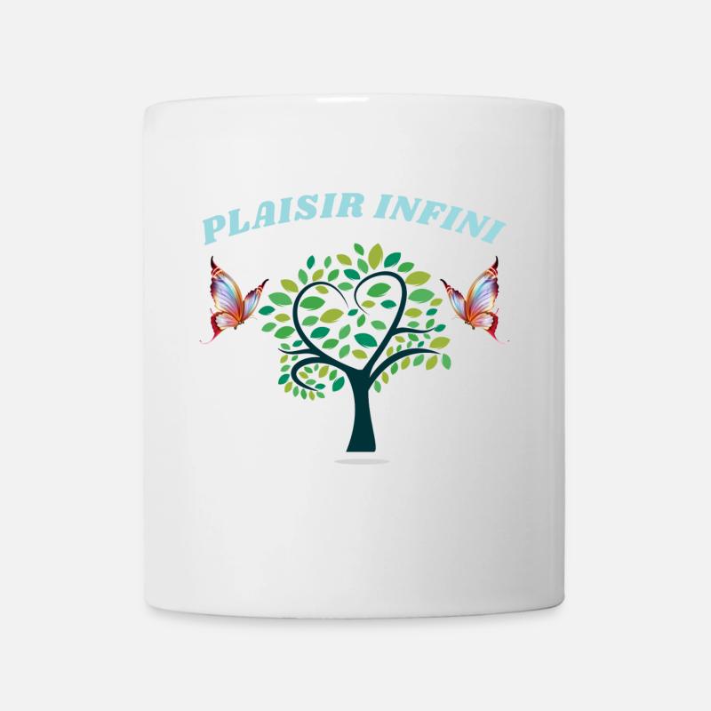 PLAISIR INFINI l'arbre et les papillons - Mug blanc - blanc