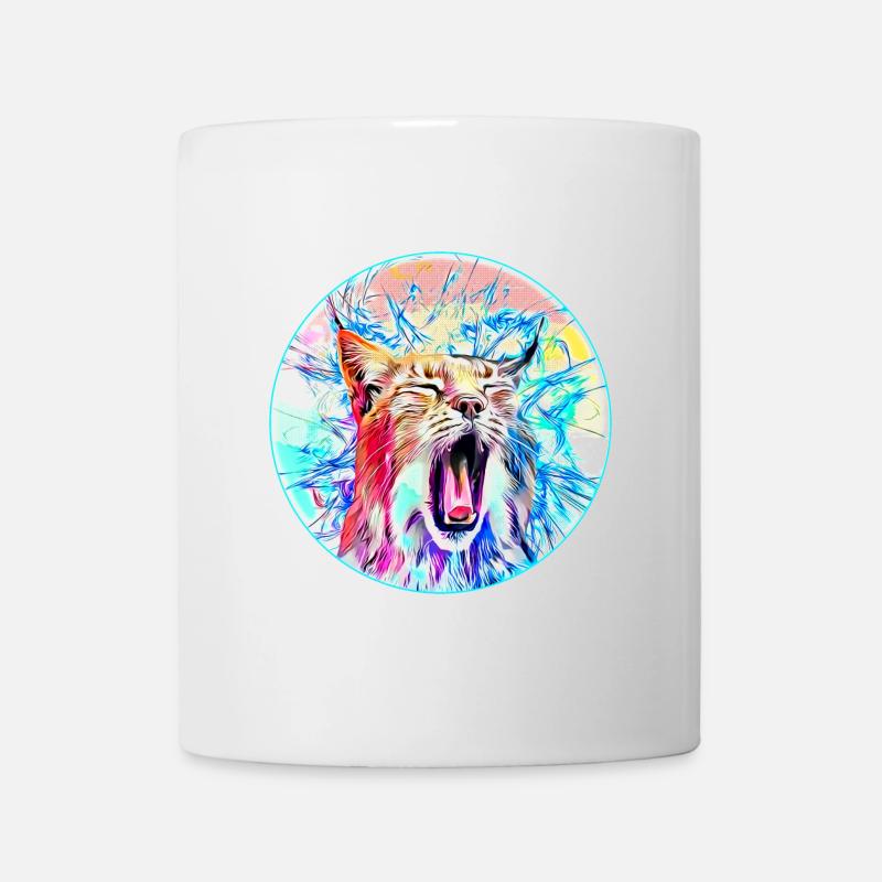 Lynx cat in freedom a wild cat - Mug - white