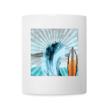 Surfer Welle Illustration - Tasse - Weiß - Vorne
