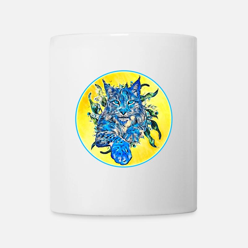 Luchs Katze in Freiheit eine Wild Katze - Tasse - Weiß