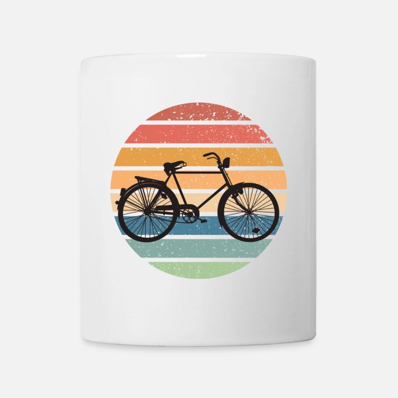 Coucher de soleil rétro à vélo - Vélo vintage - Mug blanc - blanc