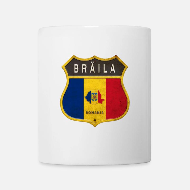 Brăila Rumänien Wappen Design - Tasse - Weiß