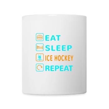 Mangez. Dormir. Hockey sur glace. Répéter le - Mug blanc - blanc - Devant