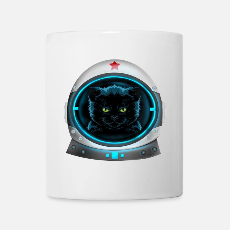 angry space cat Astronaut - Tasse - Weiß