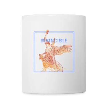 Angle invincible avec Lion - Mug blanc - blanc - Devant