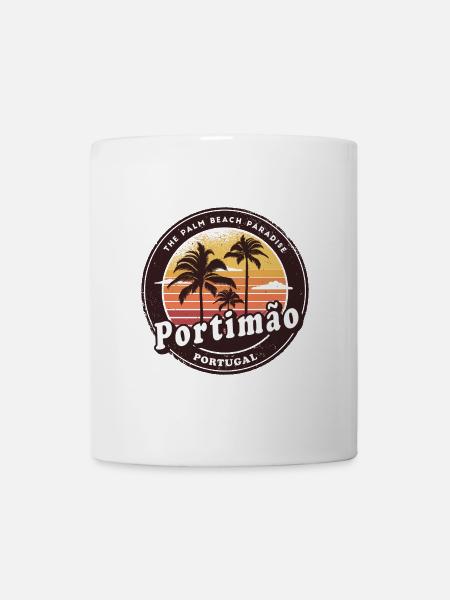 Conception de la plage de Portimao Portugal - Mug blanc - blanc
