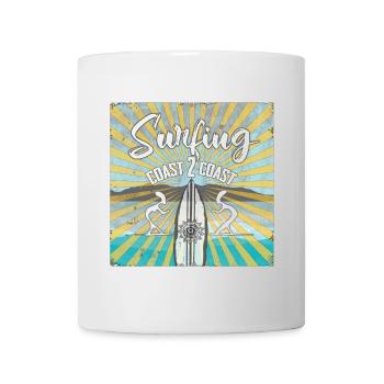 Thème Surf Coast 2 Côte Vintage Design - Mug blanc - blanc - Devant