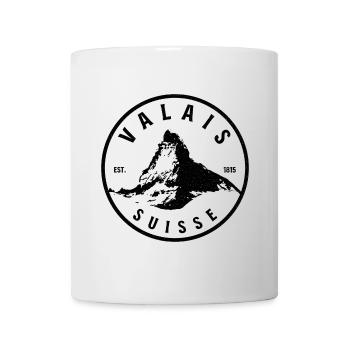 Valais Suisse Bergdesign 1815 Vintage - Tasse - Weiß - Vorne