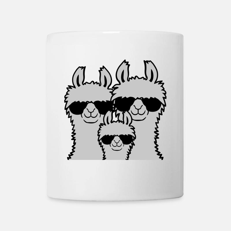 Lama Familie Eltern Kind - Tasse - Weiß
