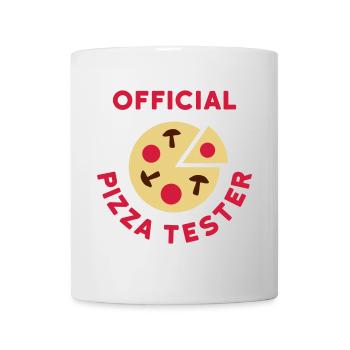 Official pizza tester (Pizza, Salami, Pilze) - Tasse - Weiß - Vorne