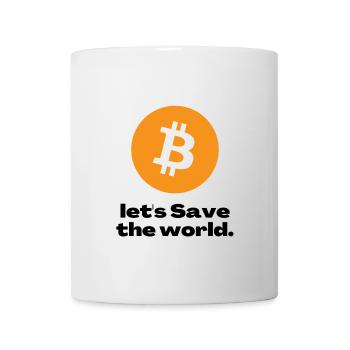 Bitcoin Emblem auf leuchtend orange Kreis - Tasse - Weiß - Vorne