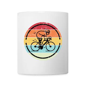 Retro-Radfahrer in Sunset Circles - Tasse - Weiß - Vorne