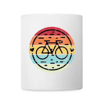 Retro Rainbow Bicycle Emblem - Mug - white - Front