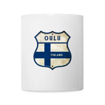 Oulu Finnland Wappen Design - Tasse - Weiß - Vorne