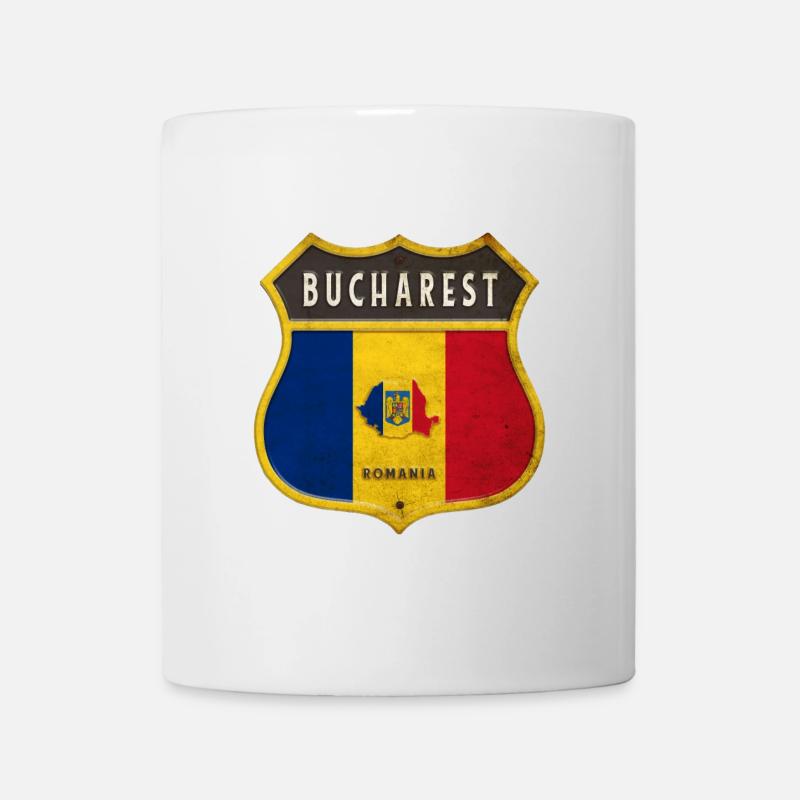 Bukarest Rumänien Wappen Design - Tasse - Weiß