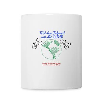 Mit dem Fahrrad um die Welt - Tasse - Weiß - Vorne