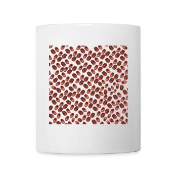kaffeeshirts unisex, kaffeebohnenmuster - Tasse - Weiß - Vorne