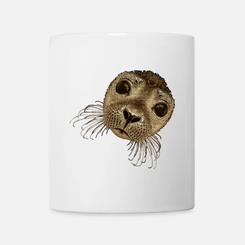 süße Wassertiere, robbengesicht, süße tiermotive - Tasse - Weiß