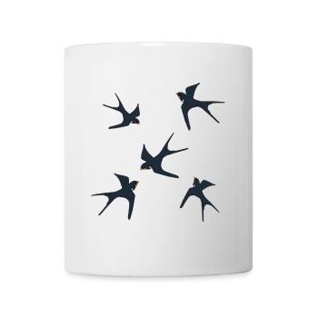 Rauchschwalben, Schwalbenschwarm, Vögel für frauen - Tasse - Weiß - Vorne