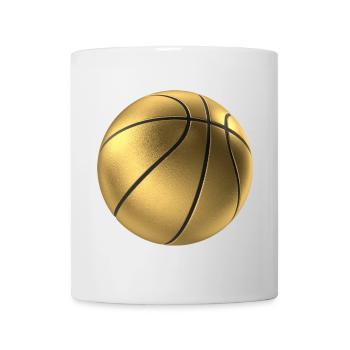 Design de basket-ball doré sur les vêtements de sport - Mug blanc - blanc - Devant