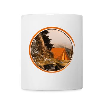 nostalgisches Zelt - Zelten in der Natur - Tasse - Weiß - Vorne